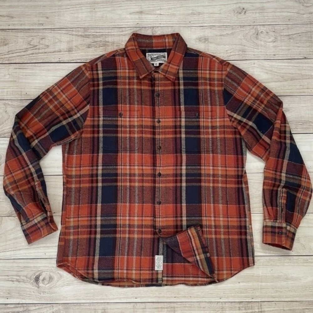 Schott Bros Men's Plaid Cotton Flannel Shirt Long Sleeve Button Up Size 2XL